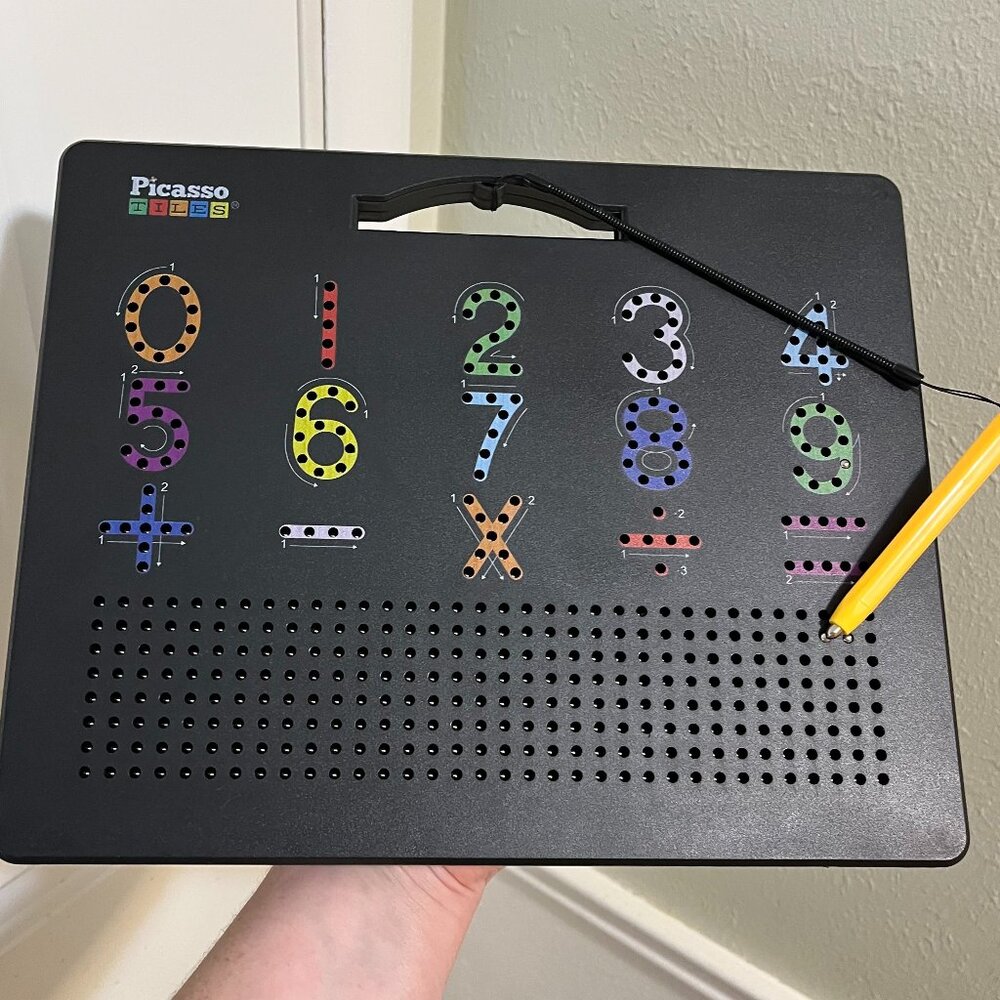 Picasso Tiles - Magnetic Drawing Board - 2 in 1 - Alphabet & Numbers - ABC & 123